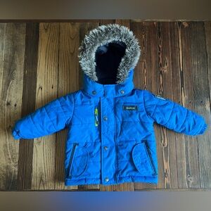 OSHKOSH B’GOSH • winter jacket coat snow gear blue faux fur 18 month